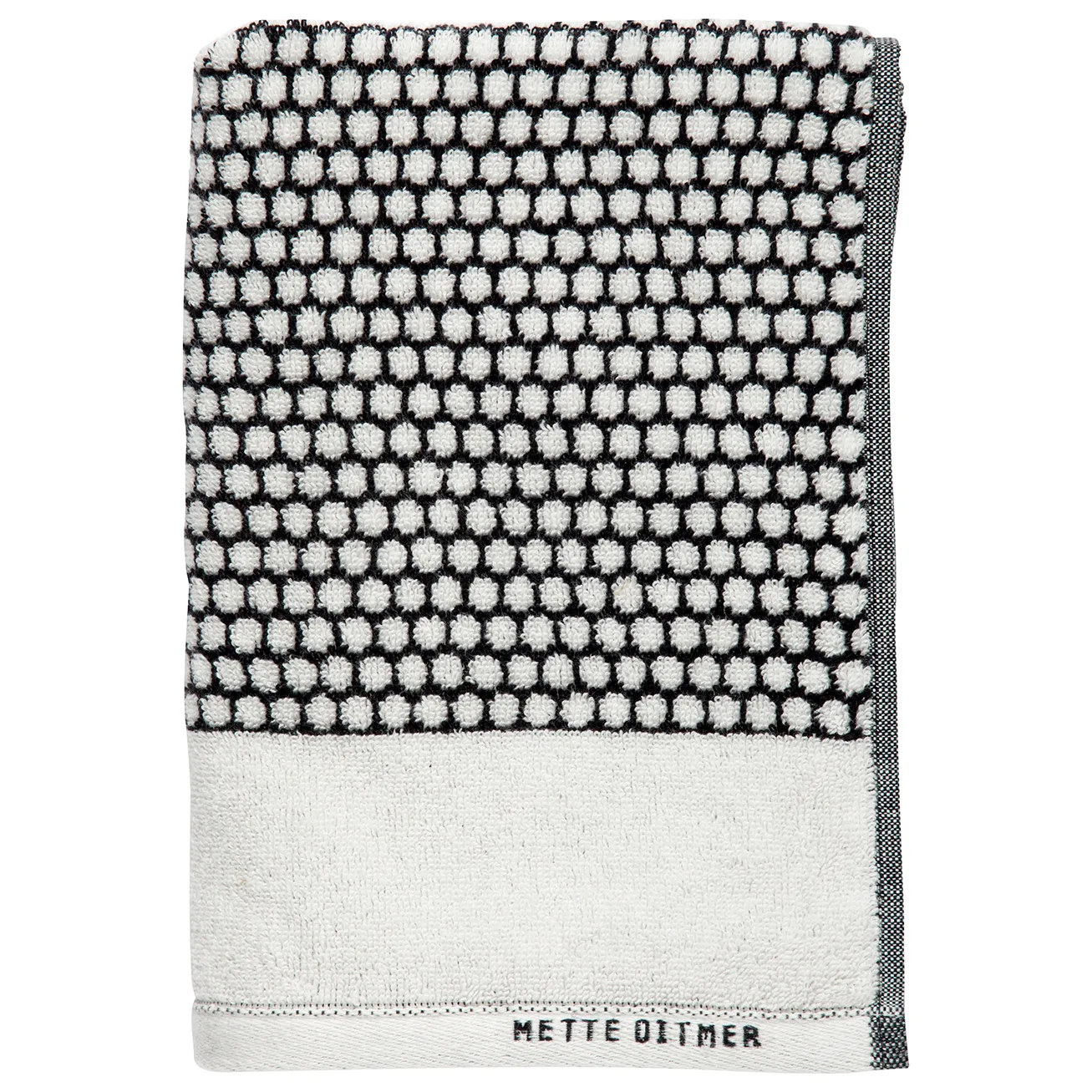 Grid guest towel, black-off white Mette Ditmer