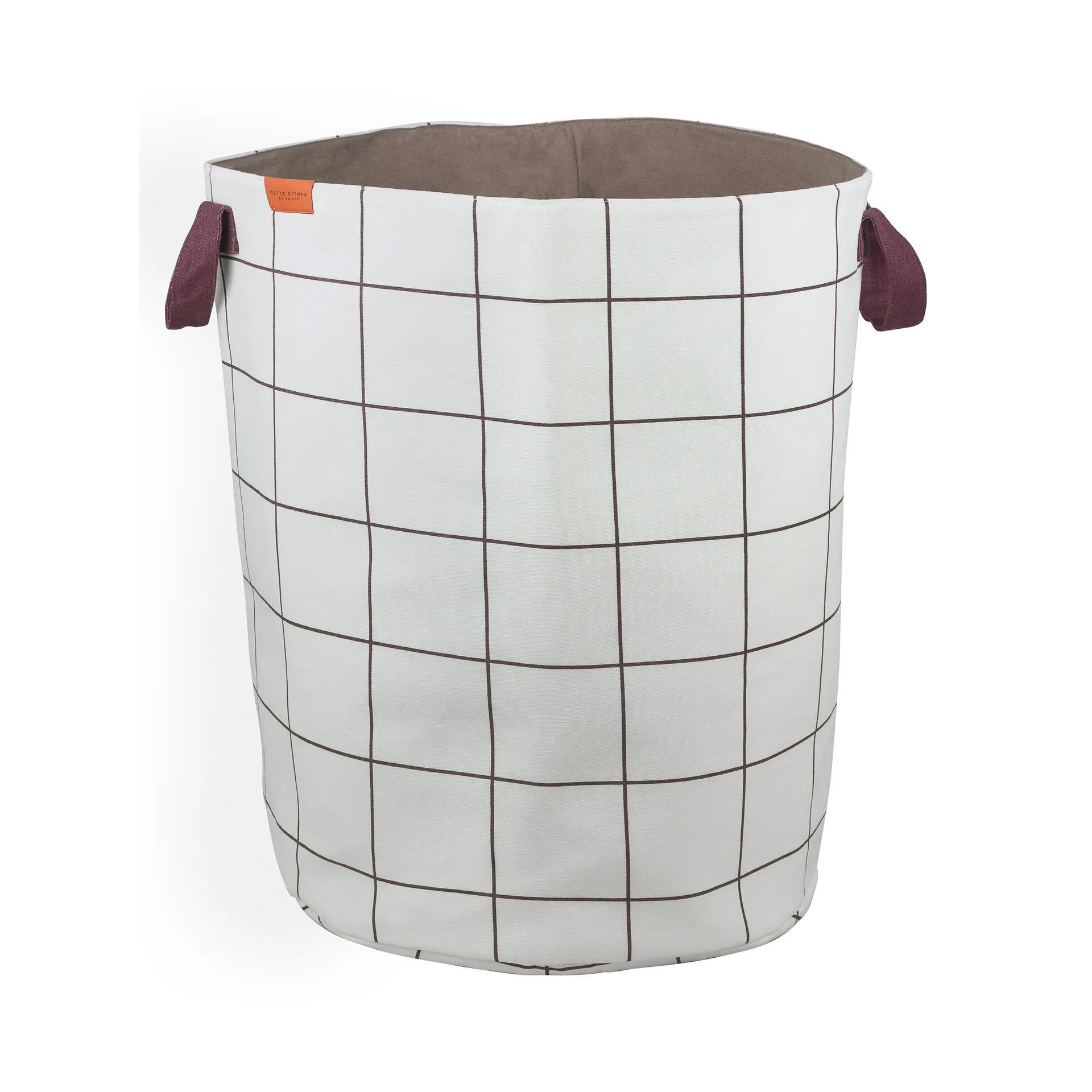 Mesh laundry basket Ø40x50 cm, Brown-Off-white Mette Ditmer