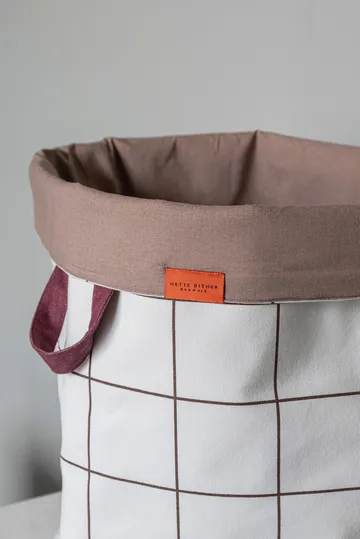 Mesh laundry basket Ø40x50 cm - Brown-Off-white - Mette Ditmer