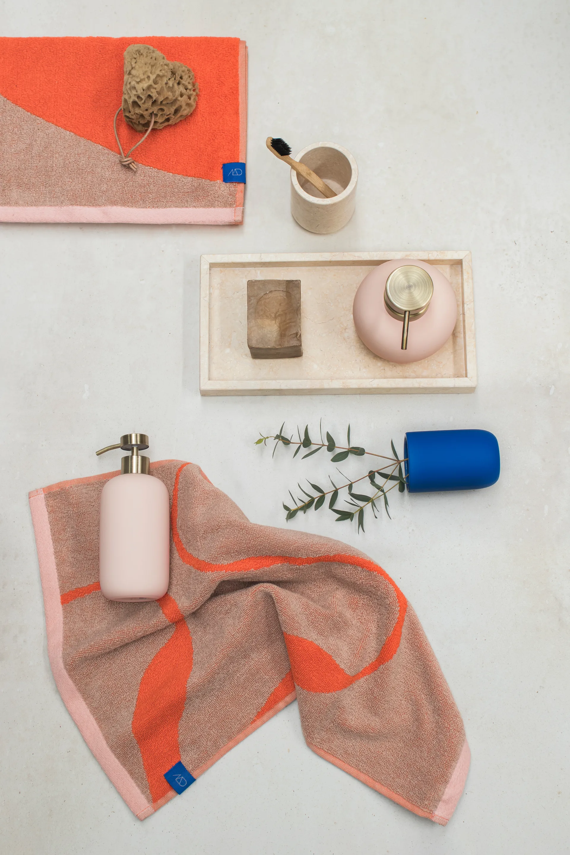 Nova Arte guest towel 40x55 cm 2-pack, Latte-orange Mette Ditmer