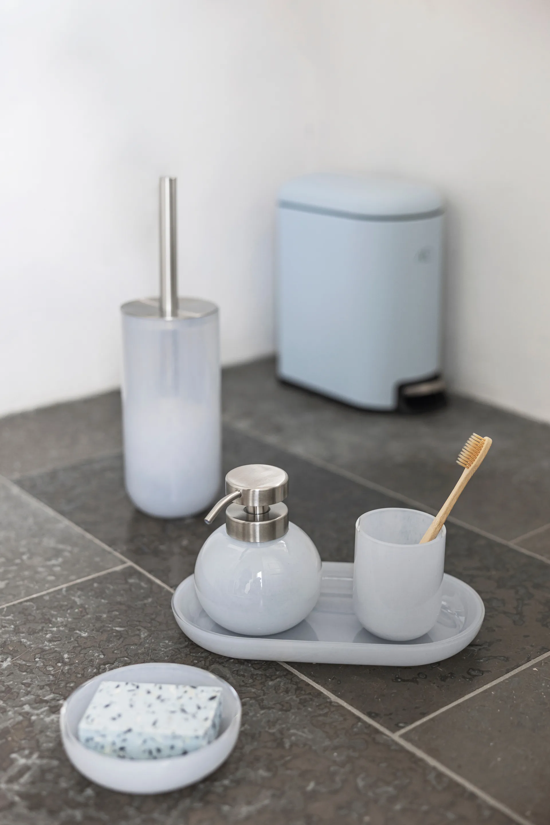 Opal toilet brush, Light blue Mette Ditmer