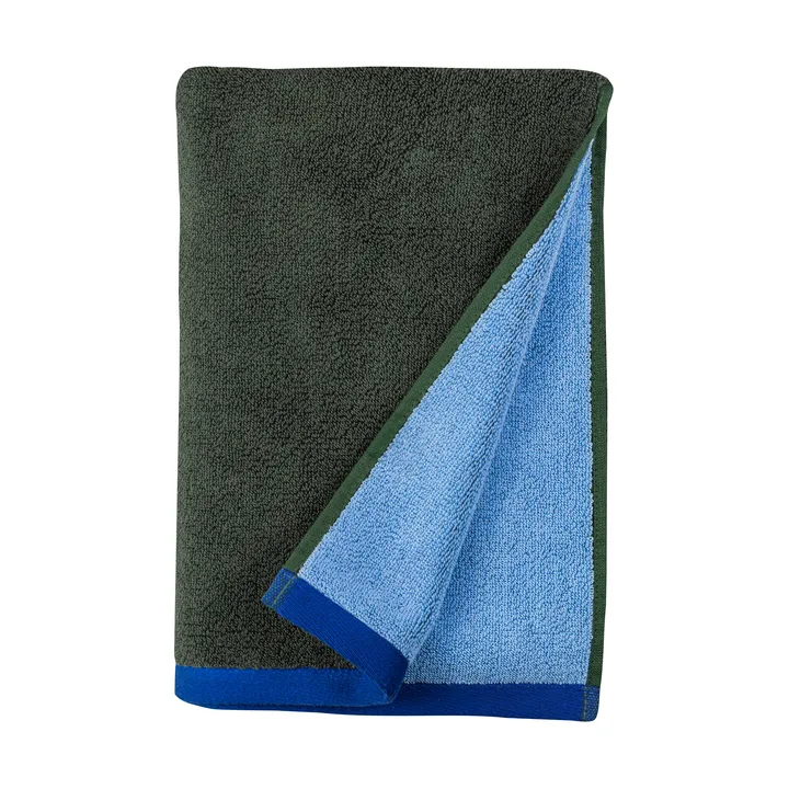 Soft guest towel 40x55 cm 2-pack - Dark olive-light blue - Mette Ditmer