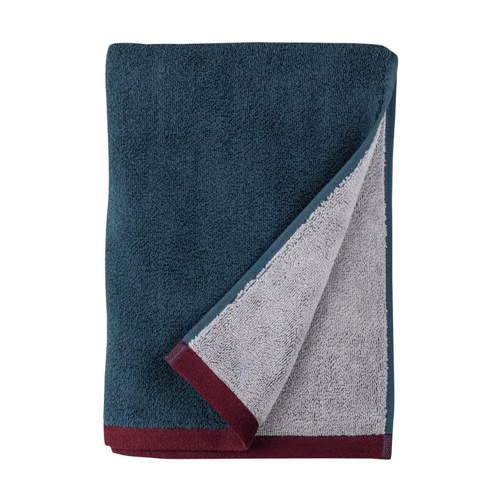 Soft towel 50x90 cm - Midnight blue-light grey - Mette Ditmer