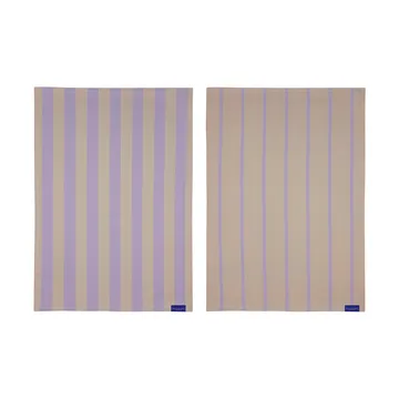 Stripes kitchen towel 50x70 cm 2-pack - Sand - Mette Ditmer