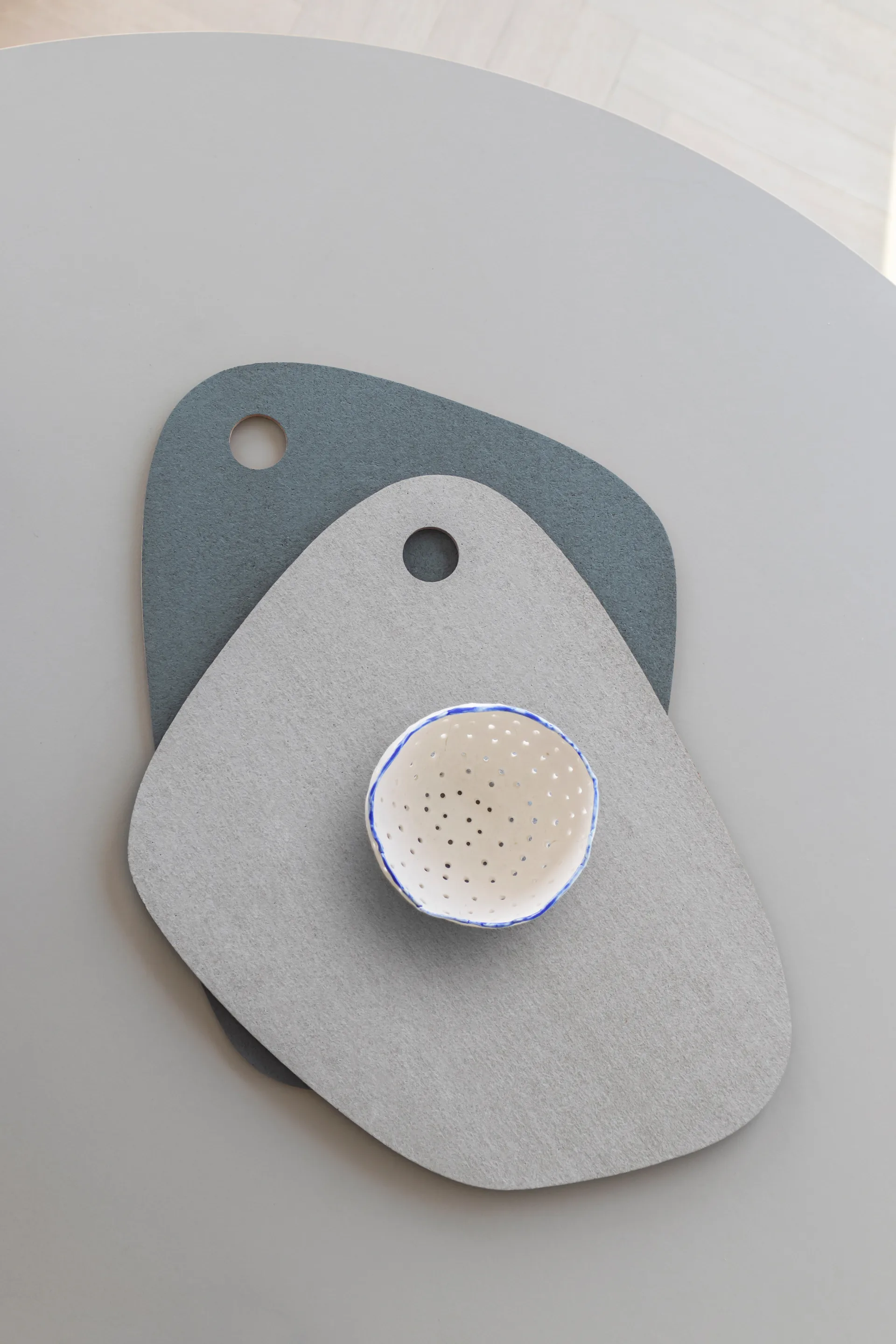 Twin reversible placemat, Slate blue-light grey Mette Ditmer