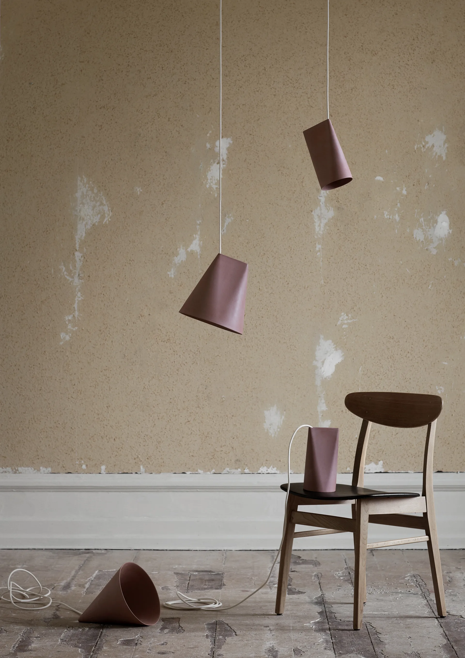 Ceiling lamp ceramic 11.2x22 cm, Terra Cotta, Wood MOEBE
