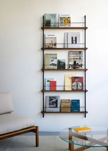Magazine Shelving magazine rack - Smoked oak-deep blue, 85x115x7 cm, MS.115.1 - MOEBE