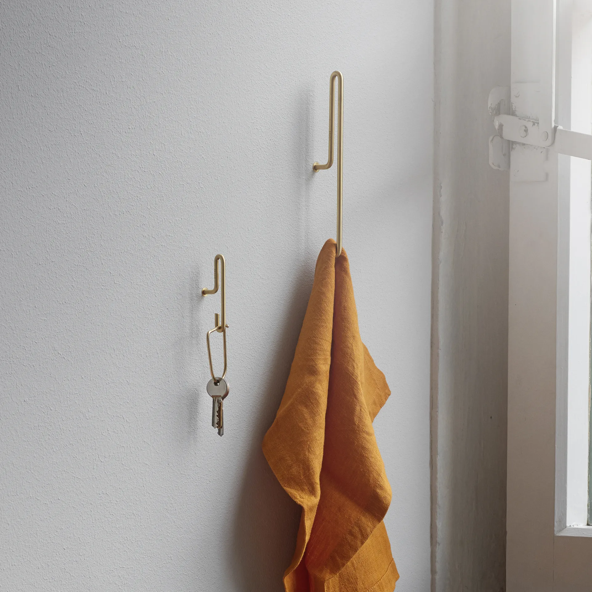 Moebe wall hook small 2-pack, matte gold MOEBE