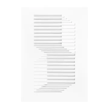 Relief artwork shifted lines 14.8x21 cm - Off White - MOEBE