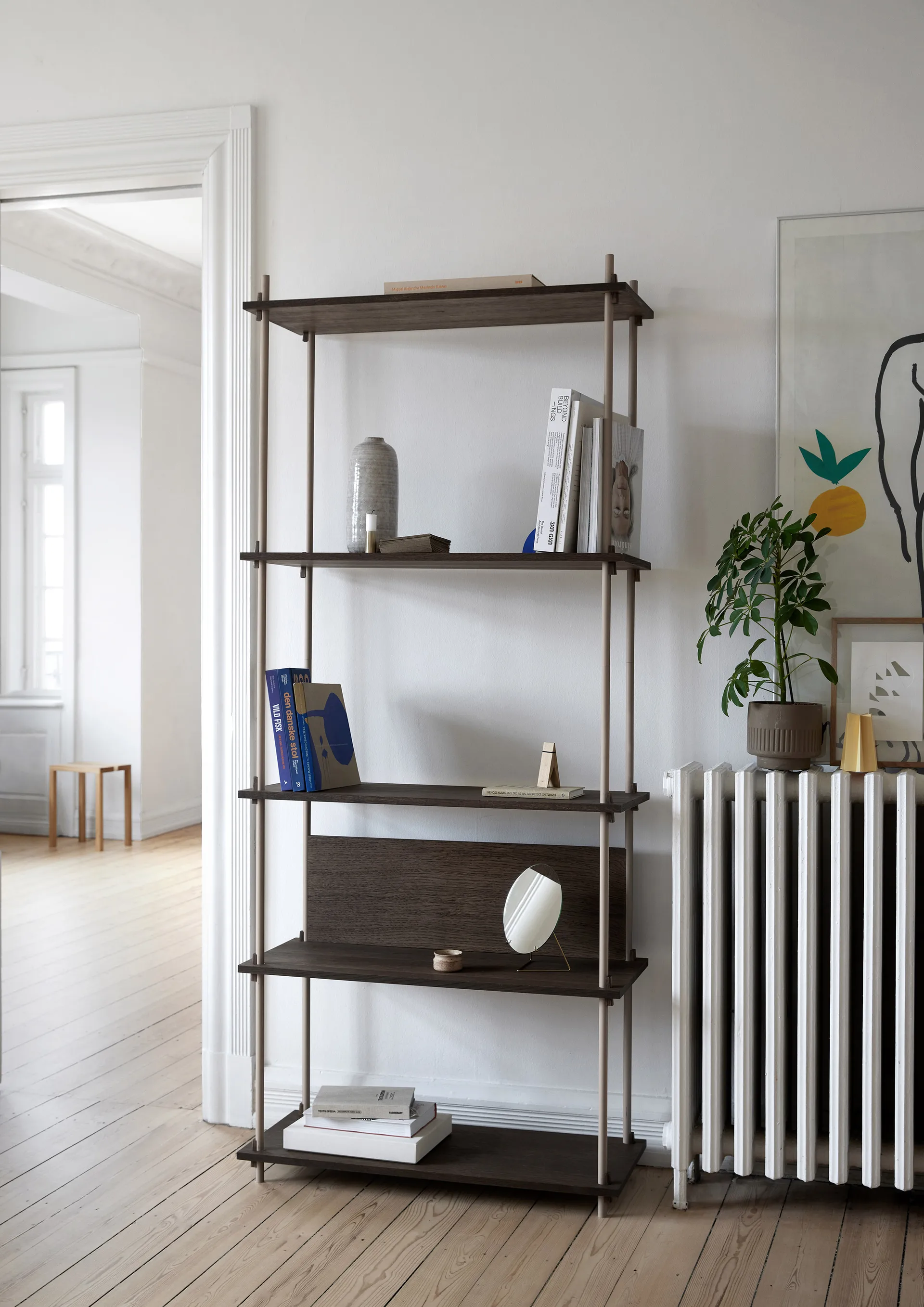 Shelving System classic shelf, Smoked oak-warm grey, 86x65x35 cm, S.65.1.A MOEBE