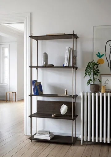 Shelving System classic shelf - Smoked oak-warm grey, 86x65x35 cm, S.65.1.A - MOEBE