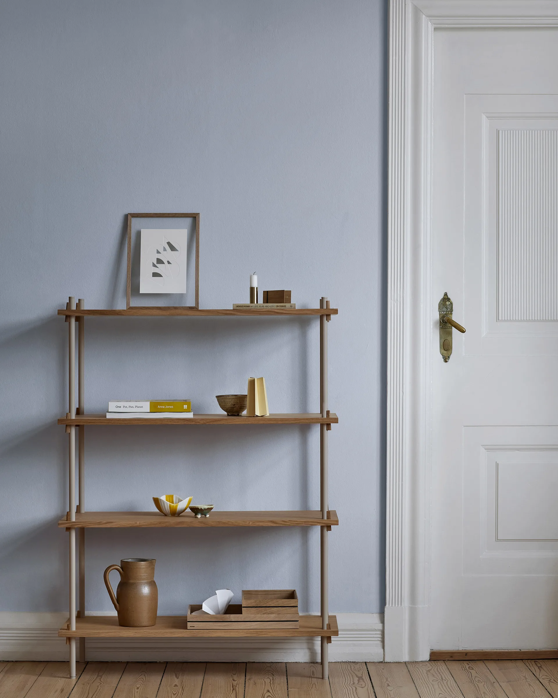 Shelving System classic shelf, Smoked oak-warm grey, 86x65x35 cm, S.65.1.A MOEBE