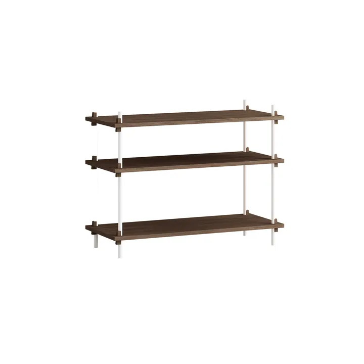 Shelving System classic shelf - Smoked oak-white, 86x65x35 cm, S.65.1.A - MOEBE