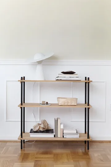 Shelving System classic shelf - Smoked oak-white, 86x85x35 cm, S.85.1.A - MOEBE