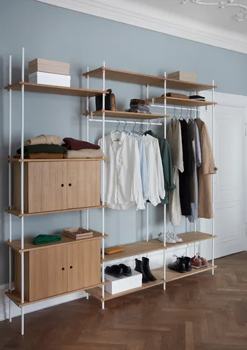 Shelving System shelf with cabinet - Smoked oak-warm grey, 163x85x35 cm, S.85.2.C - MOEBE