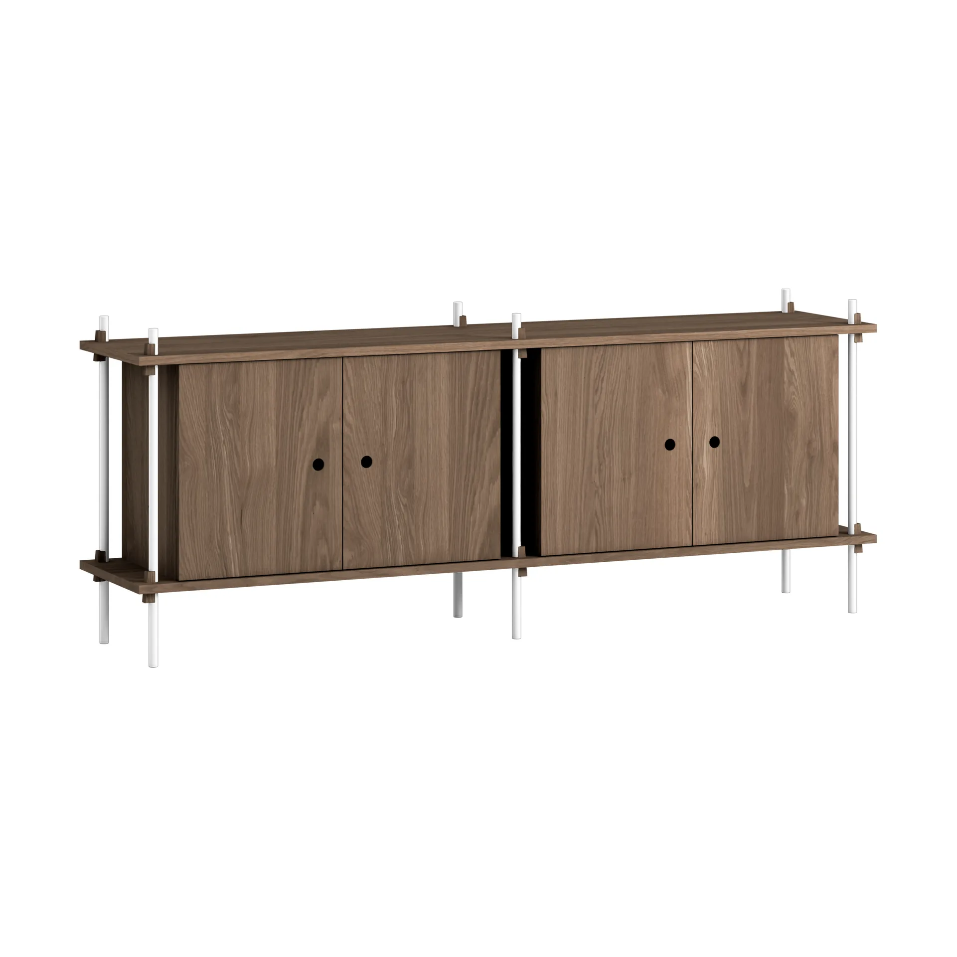 Shelving System sideboard, Smoked oak-white, 163x65x35 cm, S.65.2.D MOEBE