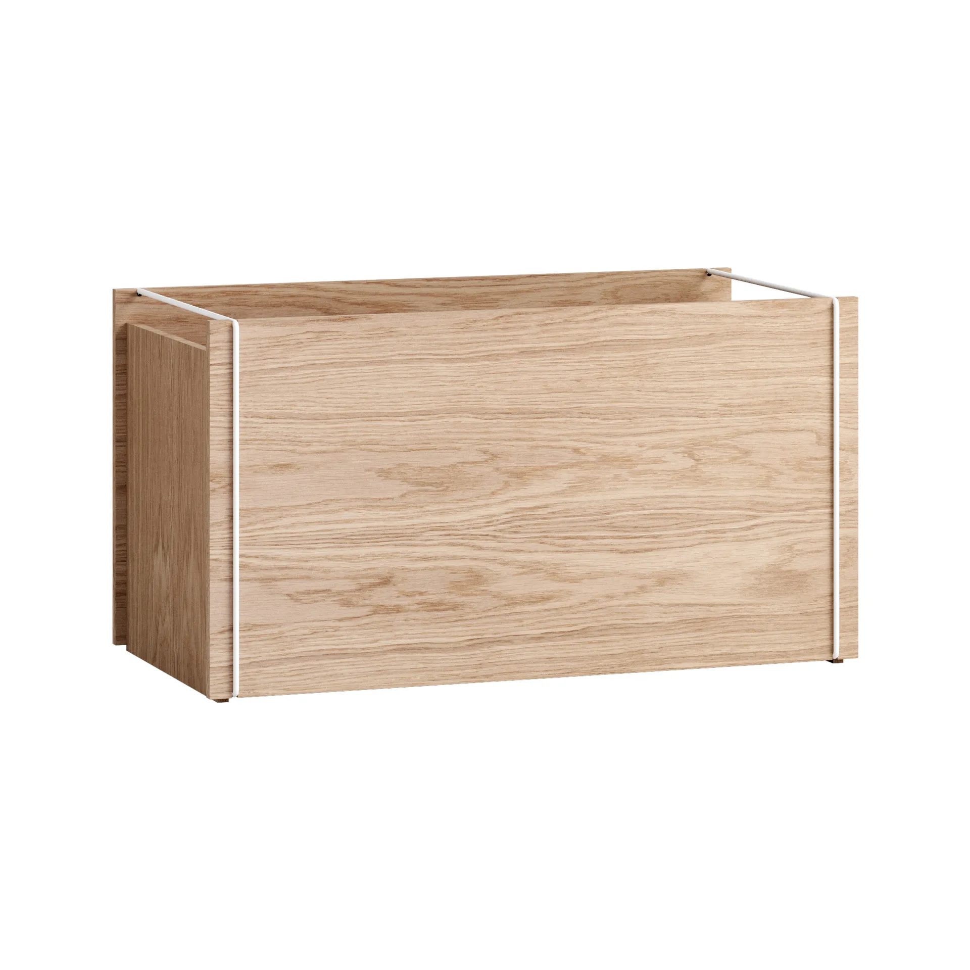 Storage box oak 33x60 cm, Wood. white MOEBE