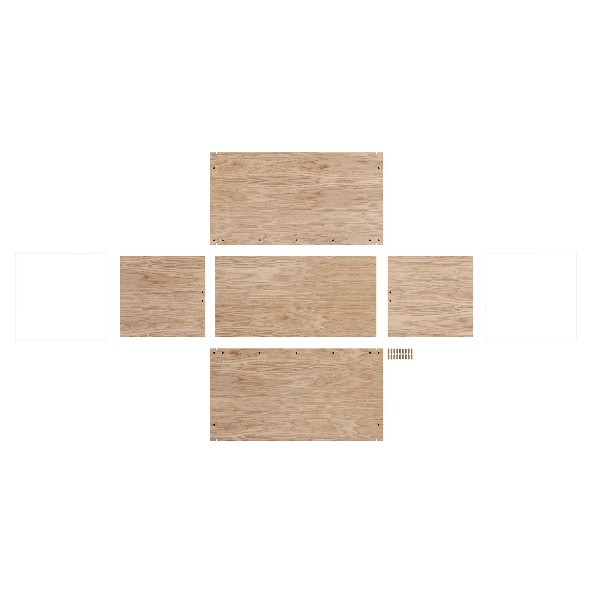 Storage box oak 33x60 cm, Wood. white MOEBE