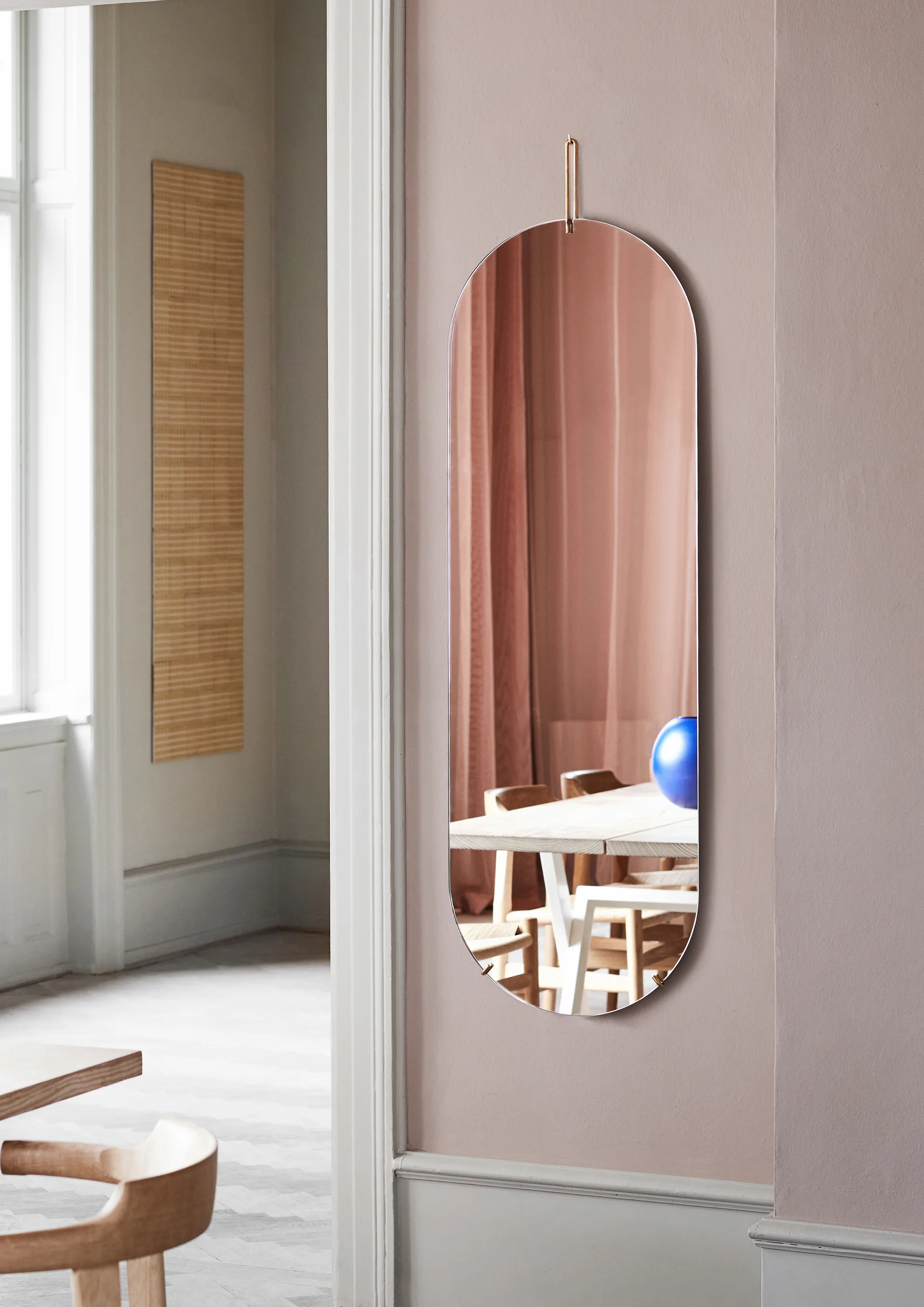 Wall mirror 40.4x146.9 cm, Brass MOEBE