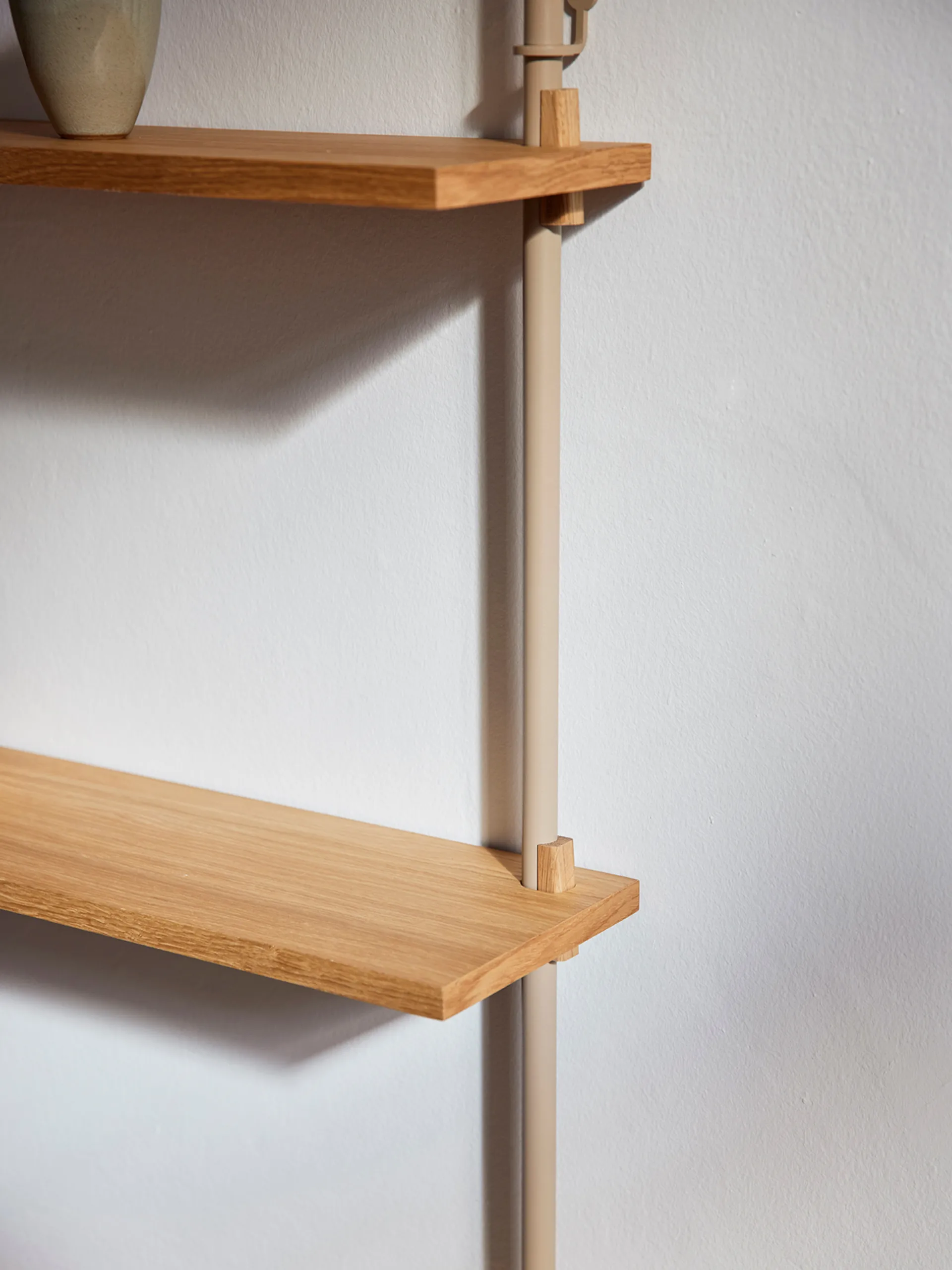 Wall Shelving wall shelf, Smoked oak-warm grey, 92x65x17.5 cm, WS.65.1 MOEBE