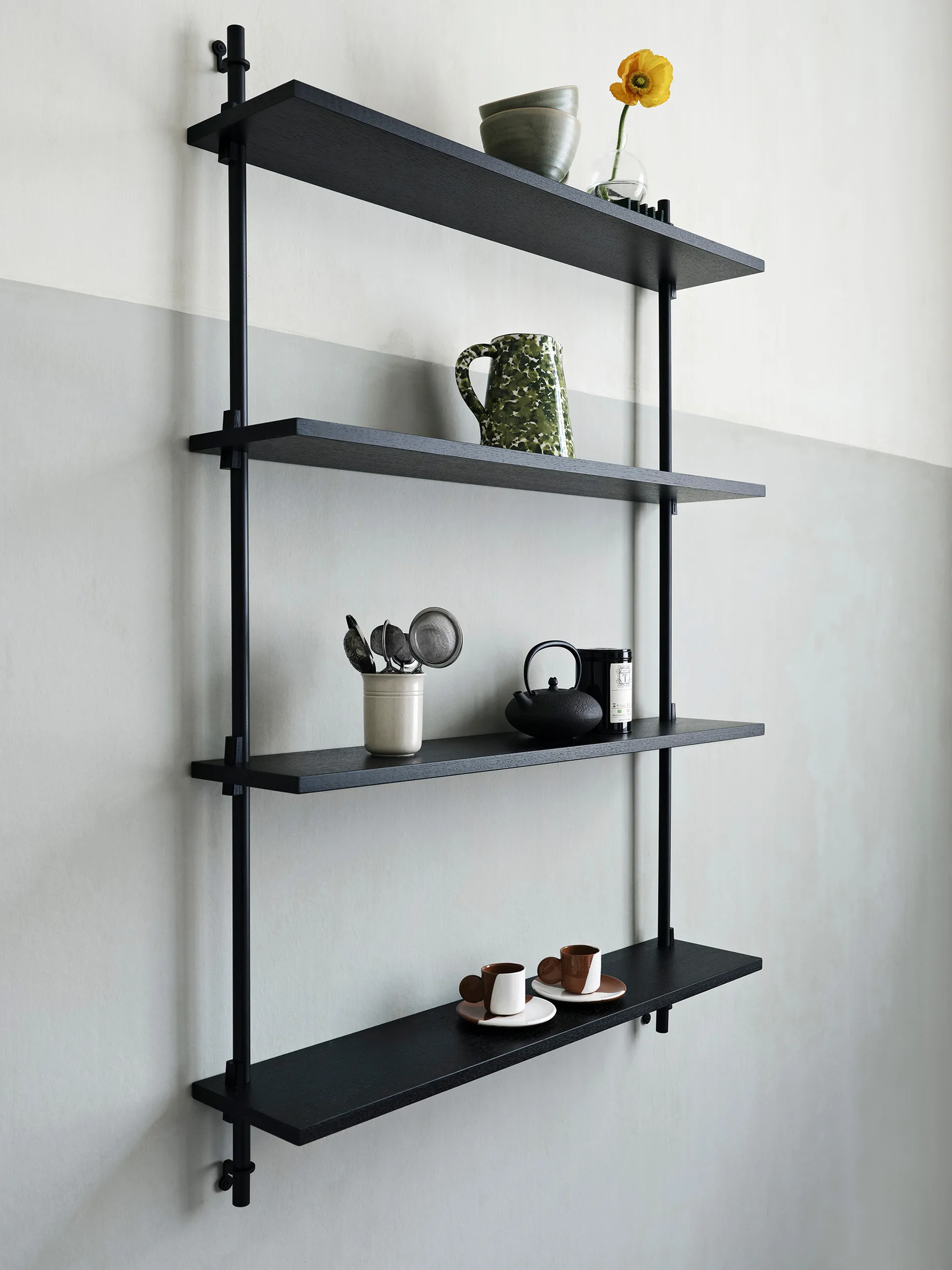 Wall Shelving wall shelf, Smoked oak-warm grey, 92x85x17.5 cm, WS.85.1 MOEBE