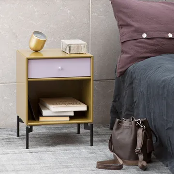 Dream bedside table - Anthracite 04, black lacquered legs - Montana