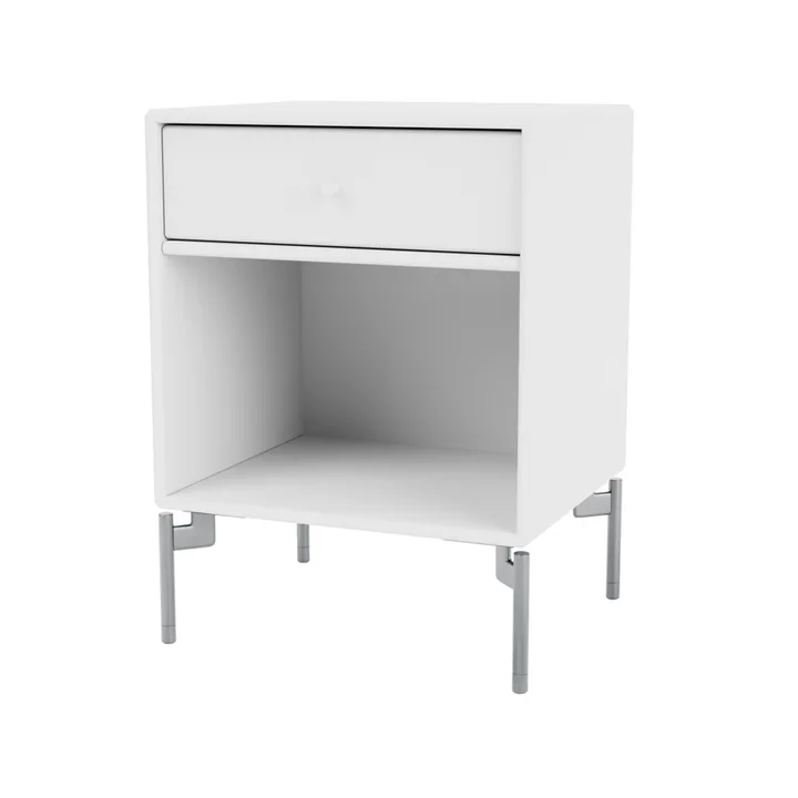 Dream bedside table - Snow 38, chrome legs - Montana