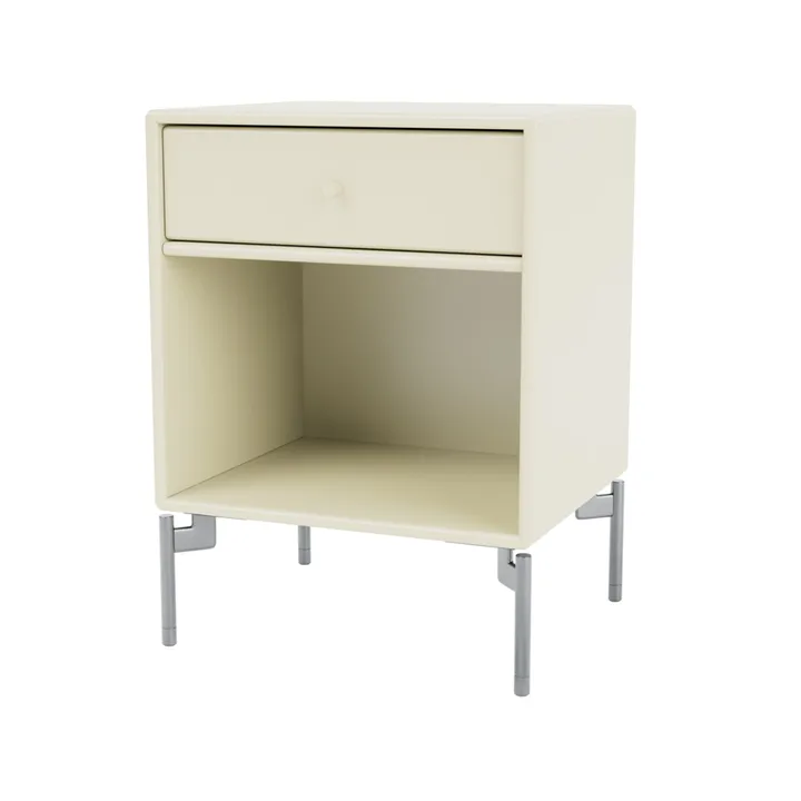 Dream bedside table - Vanilla 150, chrome legs - Montana