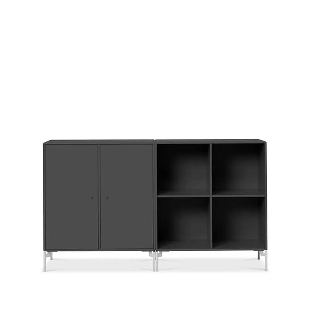 Pair side table, Anthracite 04, chrome legs Montana