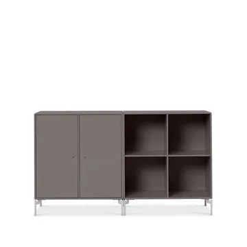 Pair side table - Coffee 35, chrome legs - Montana