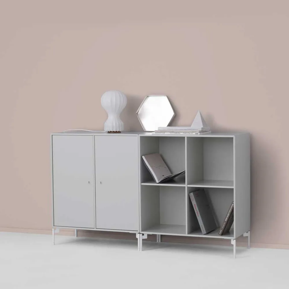 Pair side table, Truffle 141, chrome legs Montana