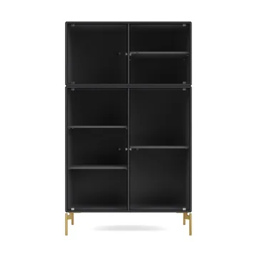 Ripple III display cabinet 69.6x117.6x38 cm - Anthracite-legs brass - Montana