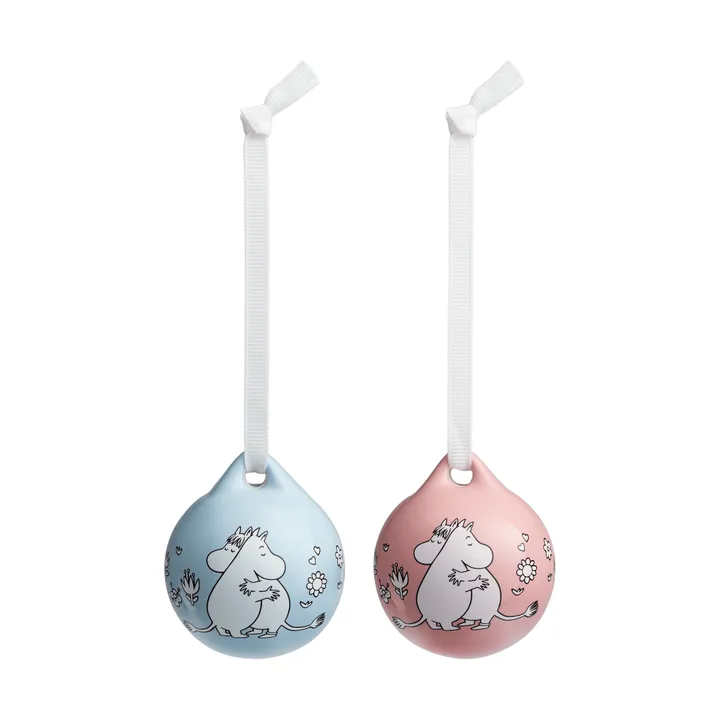 Kärlek Moomin Christmas bauble - Pink-blue, 5 cm, 2-pack - Moomin Arabia