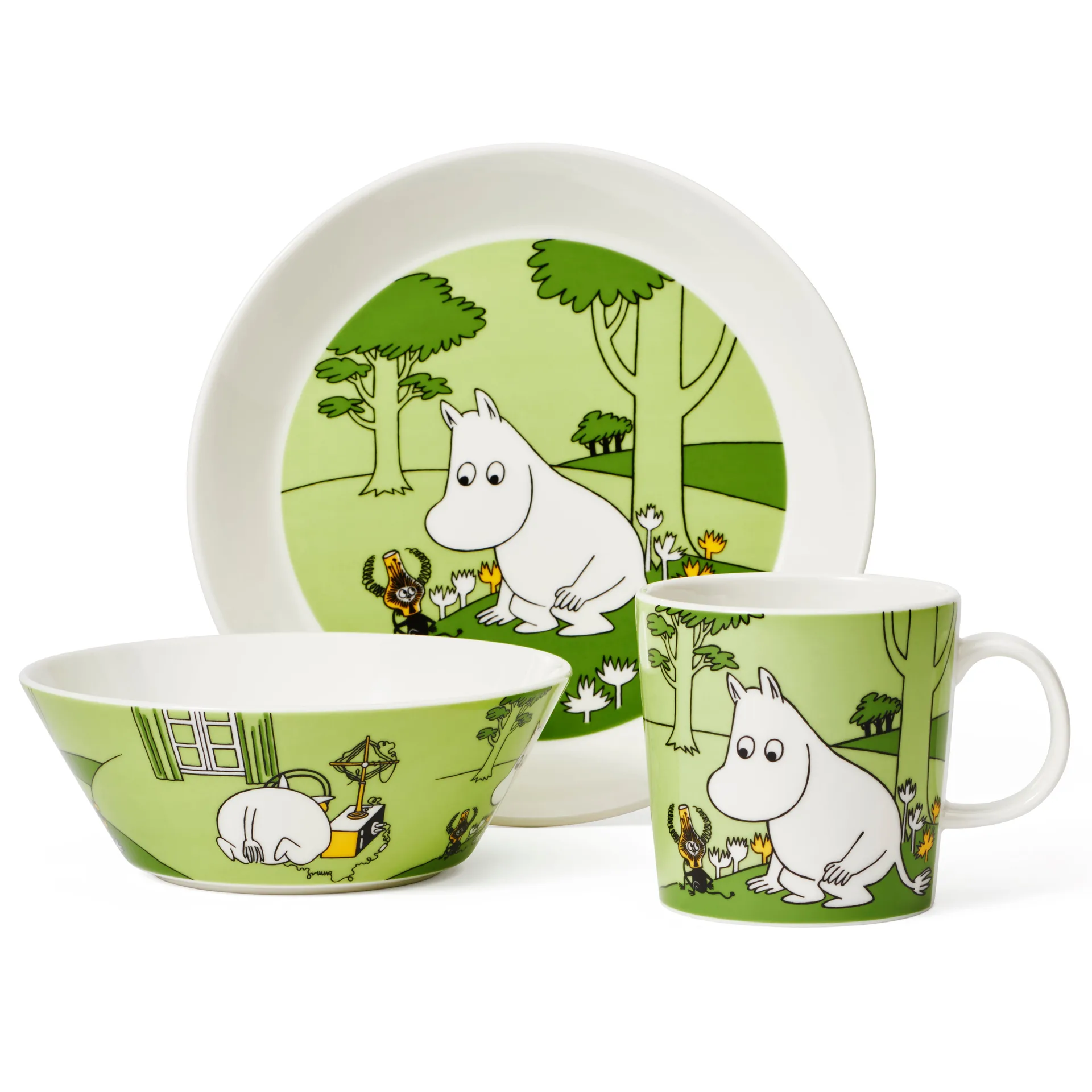 Moomintroll Moomin bowl, Grass green Moomin Arabia