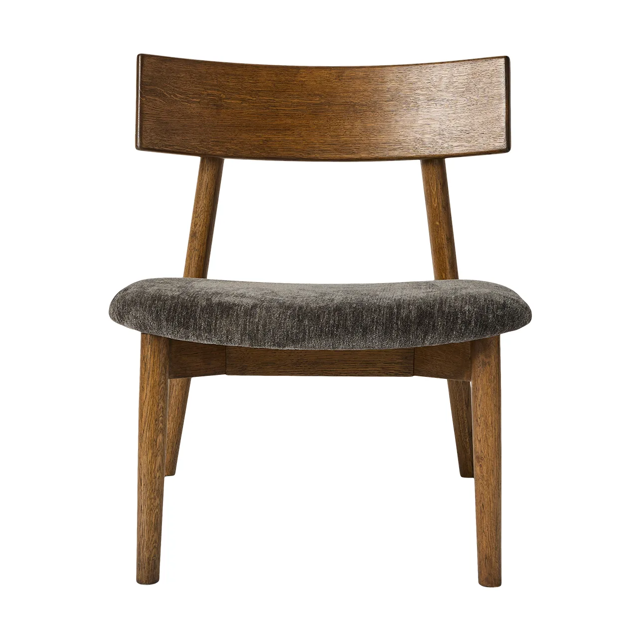 Tetra lounge chair, Granite-colored fabric–dark oiled oak MUUBS