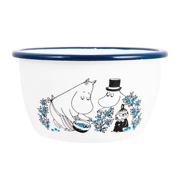 Blueberries enamel bowl 60 cl - White - Muurla