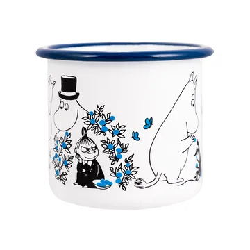 Blueberries enamel mug 37 cl - White - Muurla