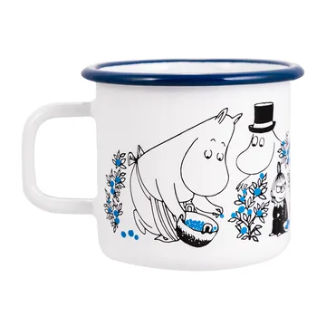Blueberries enamel mug 37 cl - White - Muurla