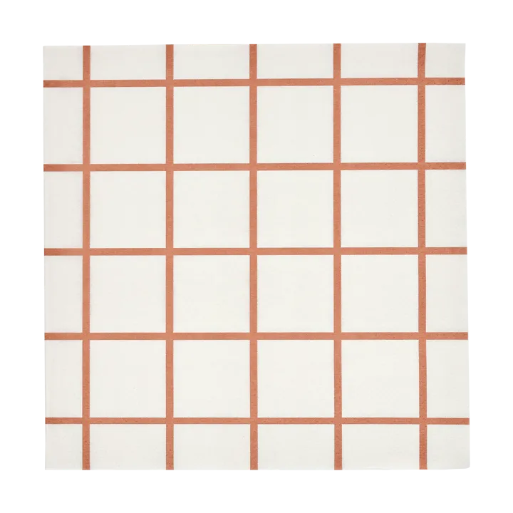Check & Stripes paper napkin 33x33 cm 20-pack - Beige - Muurla