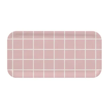 Checks & Stripes tray 13x27 cm - Pink-white - Muurla