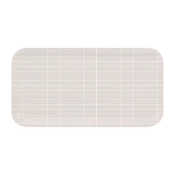 Checks & Stripes tray 22x43 cm - Beige-white - Muurla