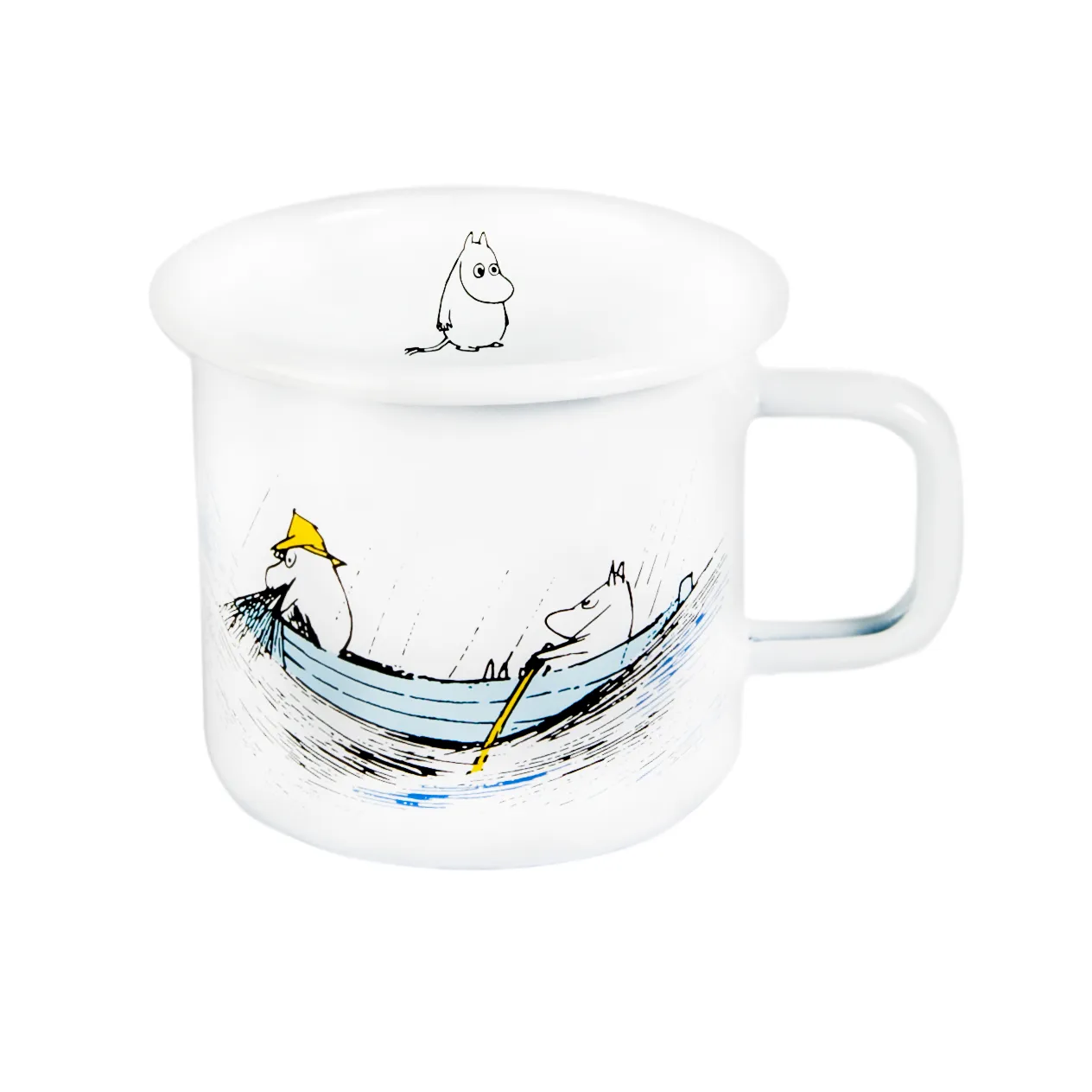Gone fishing enamel mug 37 cl, white Muurla