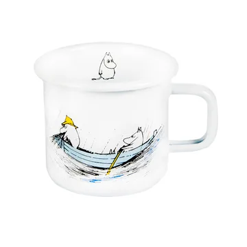 Gone fishing enamel mug 37 cl - white - Muurla