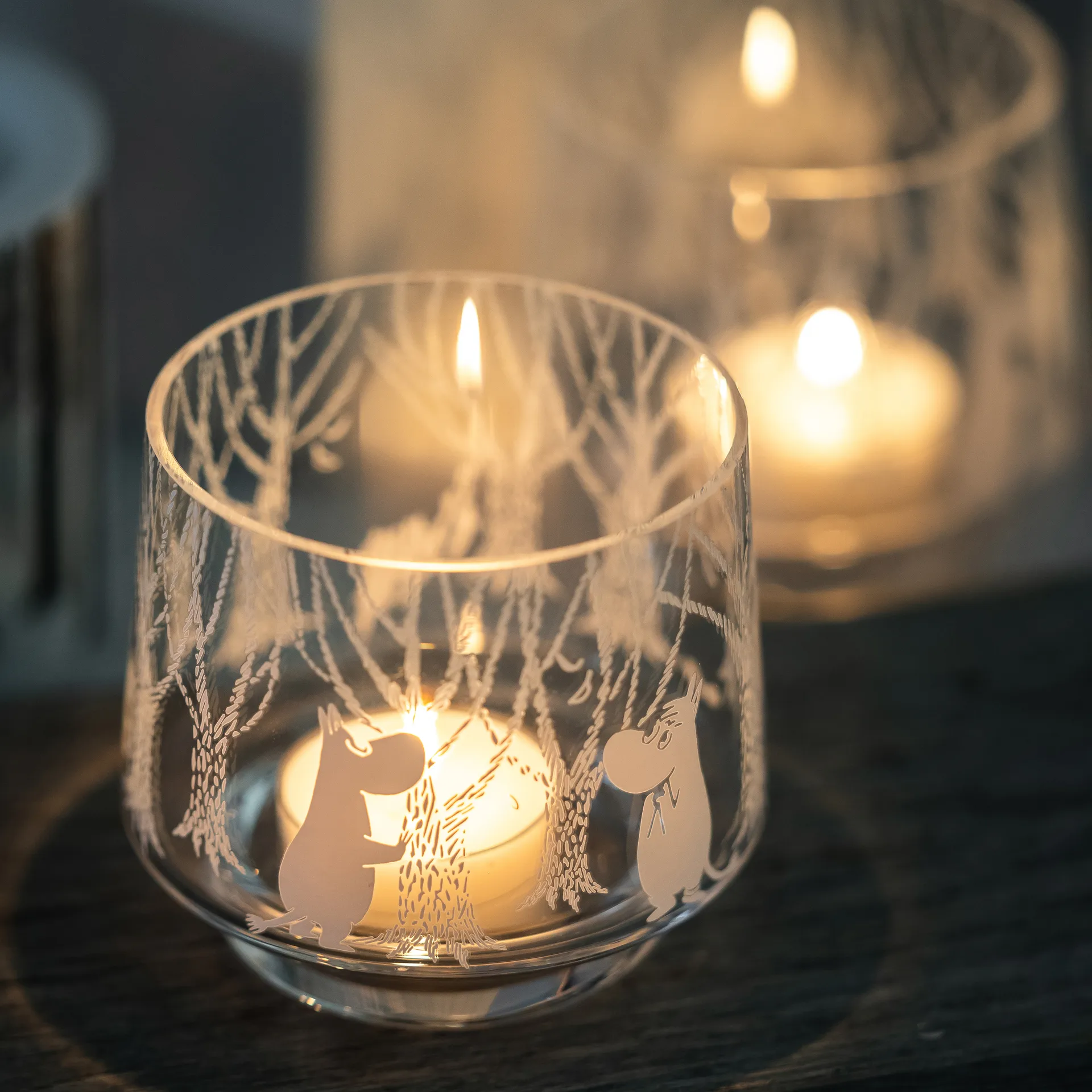 In the Woods tealight holder/bowl 8 cm, clear-white Muurla