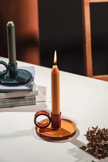 Loop candle holder Ø11 cm - Amber - Muurla