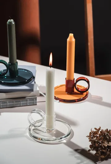 Loop candle holder Ø11 cm - Clear - Muurla
