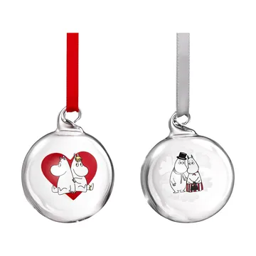 Moomin Christmas bauble Ø5 cm 2 pieces - Heart-snowflake - Muurla
