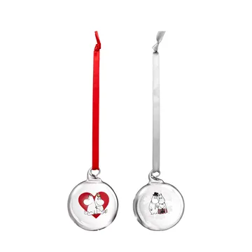 Moomin Christmas bauble Ø5 cm 2 pieces - Heart-snowflake - Muurla