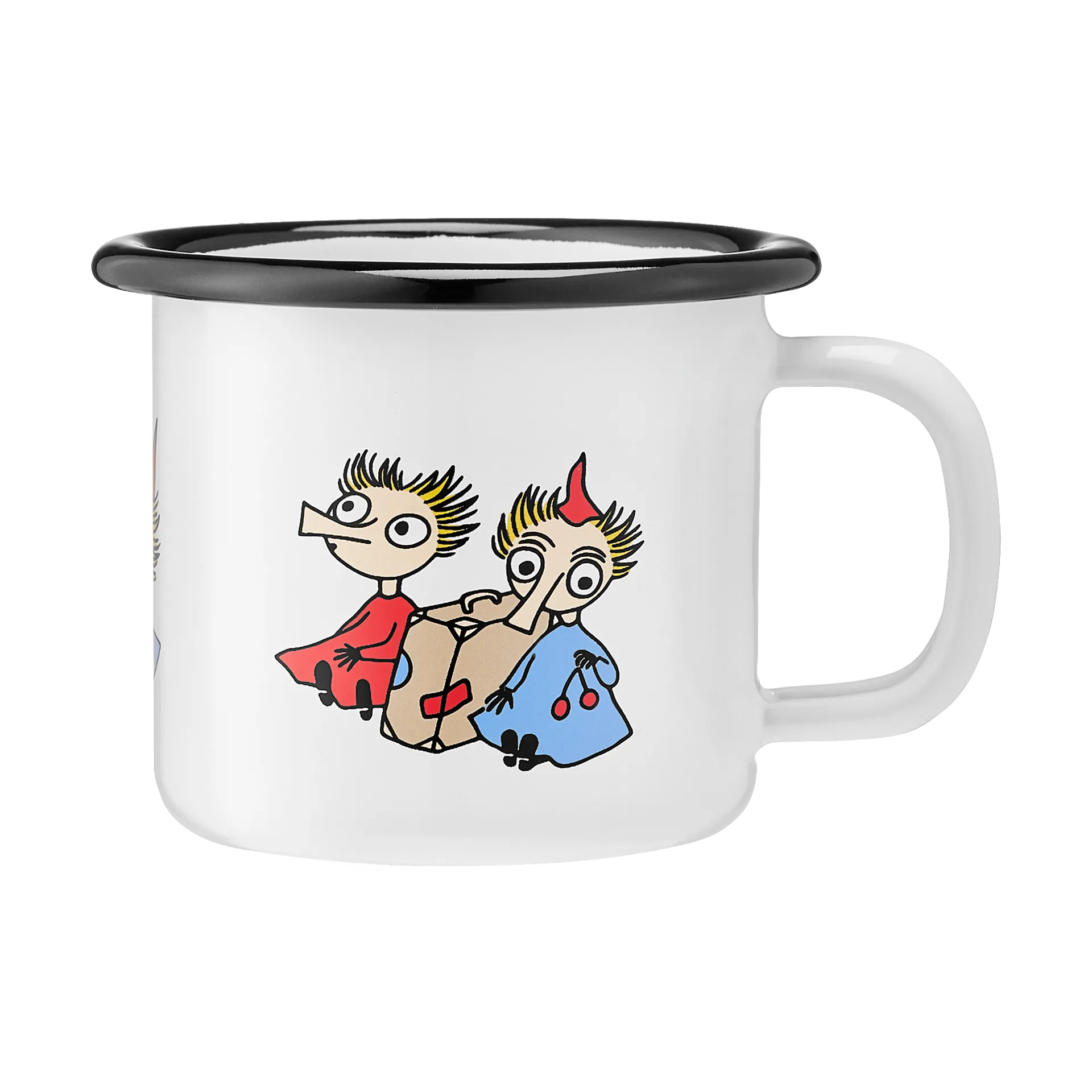 Moomin enamel mug 1.5 dl, Thingumy and Bob Muurla