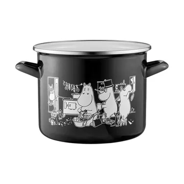 Moomin enamel pot high lid 3.5 L - The Kitchen - Muurla
